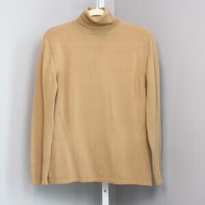 Vintage Harold’s Tan Merino Wool Turtleneck Sweater Classic Size M